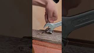 Wood board penetrating nail bending process Good tools and machinery can increase work efficiency [upl. by Shore445]