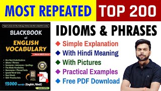 TOP 200 IDIOMS and PHRASES Black Book  Most Repeated  THE BLACK BOOK VOCABULARY TRICK  Part 1 [upl. by Yaj]