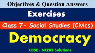 Democracy  Class 7  Social Studies  Civics  MCQs amp Question Answers  CBSE  Political Life [upl. by Eitsyrc]