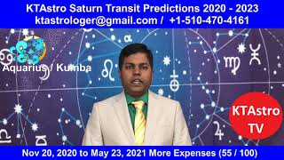 Aquarius  Kumba Rasi  Saturn Transit 2020  2023 Predictions [upl. by Jovitta]