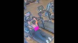 Woman Loses Leggings After Falling on Treadmill [upl. by Ardnaiek]