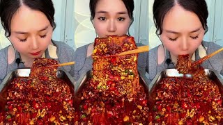 Eating Enoki Mushroom Flavors Spicist Chilli Spicy Yummy ASMR MUKBANG [upl. by Skurnik]