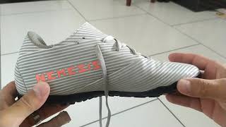 Como colocar o cadarço da Chuteira Society Adidas Nemeziz 19 4 TF [upl. by Florie]