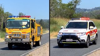 Rare QFRS BZ1 and RFSQ CLMT51 responding  Multi Alarm Bushfire [upl. by Aihtiekal]