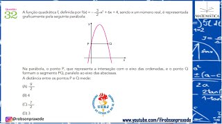 UERJ A função quadrática f definida por fx  − 32 x²6x4  sendo x um número real é [upl. by Mar]