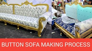 How To Made Chesterfield 3 Seater Button amp Handle Sofa  Low Prices Sofa Latest Design 2024 [upl. by Clellan]