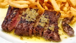 Best French Food Restaurant in Toulouse ❤ Lentrecôte steak and fries [upl. by Kcirrad]