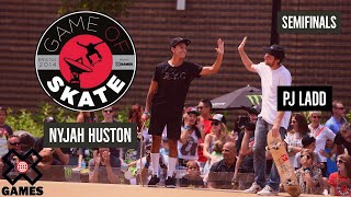 PJ Ladd vs Nyjah Huston GAME OF SKATE SEMIFINALS  World of X Games [upl. by Girardi444]