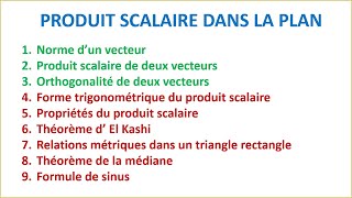 NORME DUN VECTEUR PRODUIT SCALAIRE DE DEUX VECTEURS ET ORTHOGONALITE  TRONC COMMUN SCIENTIFIQUE [upl. by Ronnie509]