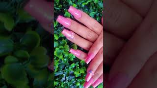 💅🏻 nailart pink glitter flowers stone accessories uvgelnails extensions simple beautiful [upl. by Creighton219]