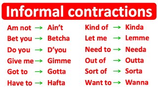 45 INFORMAL CONTRACTIONS  Learn with examples [upl. by Nosnaj]