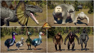 ALL NEW 110 MODDED DINOSAURS AND CREATURES IN CALIFORNIA  JURASSIC WORLD EVOLUTION 2 [upl. by Ferrell713]