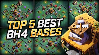 NEW BEST BH4 BASES Stage 12 😍 TOP 5 Builder Hall 4 Base Links for 2024  Clash of Clans [upl. by Jaine83]