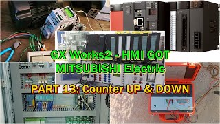 Part 13 How to make Incremental and Decremental counter up amp down using GX Works 2 MELSOFT PLC [upl. by Elleirbag6]