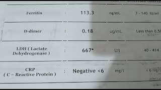 قراءة تحاليل دلالات الالتهاب اشتباة كورونا SFerritin amp CRPamp LDH amp DDimer [upl. by Malet]