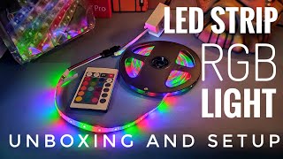 LED STRIP RGB LIGHT UNBOXING AND SETUP [upl. by Elberta]