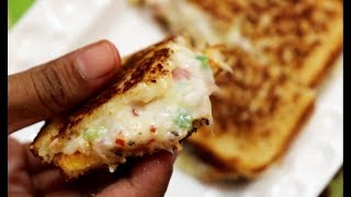 Bread Pizza Sandwich on Tawa Recipe Video  Crispy and Delicious By Cook with Zara [upl. by Martelle134]