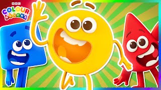 Yellow Meets Red amp Blue  FULL EPISODE  S1 E5  Learn Colours  Kids Cartoons  Colourblocks [upl. by Pahl]