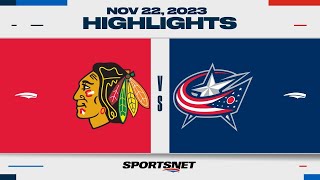 NHL Highlights  Blackhawks vs Blue Jackets  November 22 2023 [upl. by Euhc]