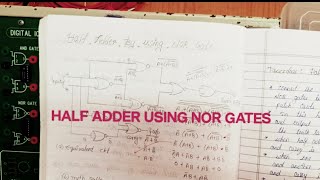 How to do HALF ADDER using NOR gates [upl. by Rena410]