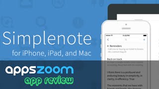 SIMPLENOTE for iOS App Review [upl. by Yanrahs]