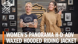 HarleyDavidson Womens Panorama ADV Waxed Hooded Riding Jacket Overview [upl. by Aehc]