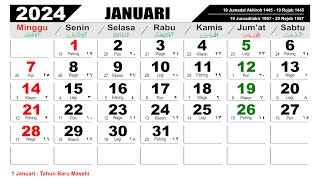 KALENDER TAHUN 2024 LENGKAP DENGAN LIBUR NASIONAL [upl. by Anaert423]