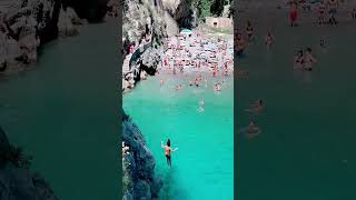 Cliff jumping  Fiordo di Furore on Amalfi Coast Italy 🇮🇹 By Mihaela Claudia P [upl. by Nnilsia449]