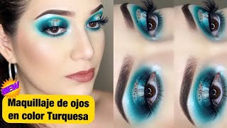 MAQUILLAJE TURQUESA  paso a paso [upl. by Jaella498]