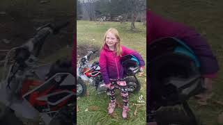 Kayo ts90 7 towards old girl rider kayo kayodirtbike dirtbike pitbike 90cc 50cc 7yearold [upl. by Jammie53]