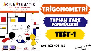 2022 ACİL MATEMATİK AYT  TRİGONOMETRİ  ToplamFark Formülleri Test1  Syf 163164165 [upl. by Beichner]