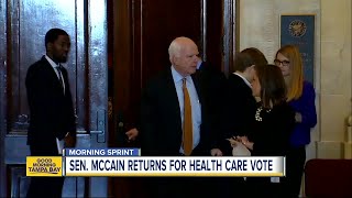 Sen McCain returns for health care vote on Tuesday [upl. by Ahtreb]