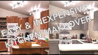 Painting Kitchen Cabinets Easy amp Inexpensive [upl. by Ahsiekan]