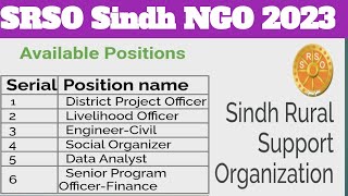 How to apply SRSO Sindh Jobs 2023  Sindh Rural support organization jobs 2023 [upl. by Terb71]