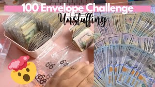 100 Envelope Challenge Unstuffing  Savings Challenges  Ohmyfro Budgets [upl. by Ardie]