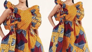 How to make a gathered dress with flounce sleeves  Style Illustration with Empress [upl. by Ahsiekram49]