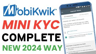 How to complete Mini KYC on Mobikwik [upl. by Eillime]