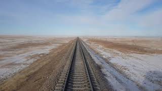 Gobi Desert  TransMongolian railway  view from the rear of the train [upl. by Burkley]