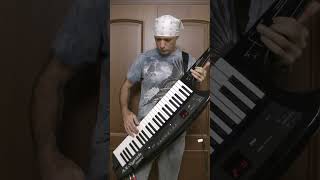 WHITESNAKE  HERE I GO AGAIN cover on KEYTAR Guitar solo shorts [upl. by Edris798]