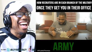 How recruiters are in each branch of the military once they get you in their office REACTION [upl. by Kissel256]