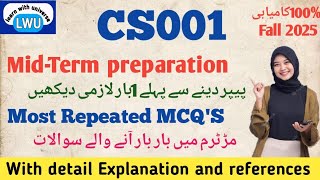 cs001 midterm preparation 2025 cs001 most important and repeated MCQs for midterm cs001 [upl. by Latrell349]