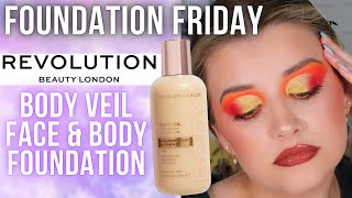 REVOLUTION BODY VEIL FACE AND BODY FOUNDATION 85 REVIEW amp WEAR TEST  FoundationFriday [upl. by Retsevlys]