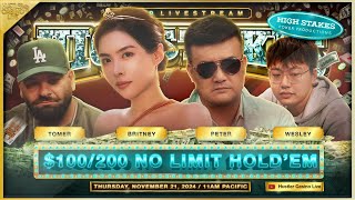 HIGH STAKES POKER 100200400 w Peter Britney Tomer amp Wesley [upl. by Oni]