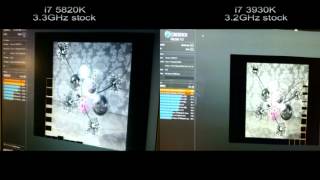 Intel core i7 5820K vs i7 3930K Cinebench R 115 [upl. by Morrie358]