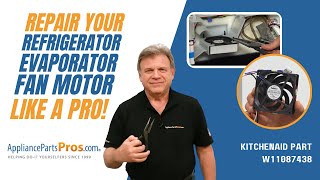 How To Replace WhirlpoolKitchenAidMaytag Refrigerator Evaporator Fan Motor W11087438 [upl. by Condon]