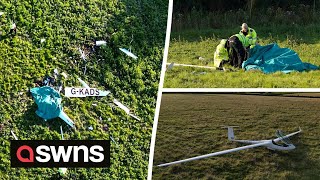 Gliders collide in midair before crashing to the ground  SWNS [upl. by Wrand]