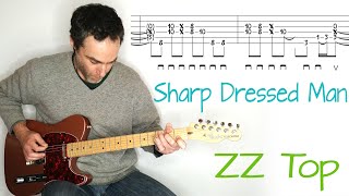 ZZ Top  Sharp Dressed Man  guitar lesson  tutorial  cover with tablature [upl. by Akkin434]