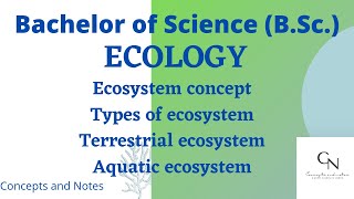 Ecosystem concept  Types of Ecosystem  Terrestrial and Aquatic Ecosystem  For BSc Students [upl. by Assertal]