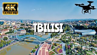 Tbilisi Georgia In 4K By Drone  Amazing View Of Tbilisi Georgia [upl. by Sawyere]