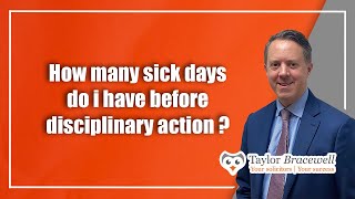 How many sick days do I have before disciplinary action  Employment Law [upl. by Aihsekan914]